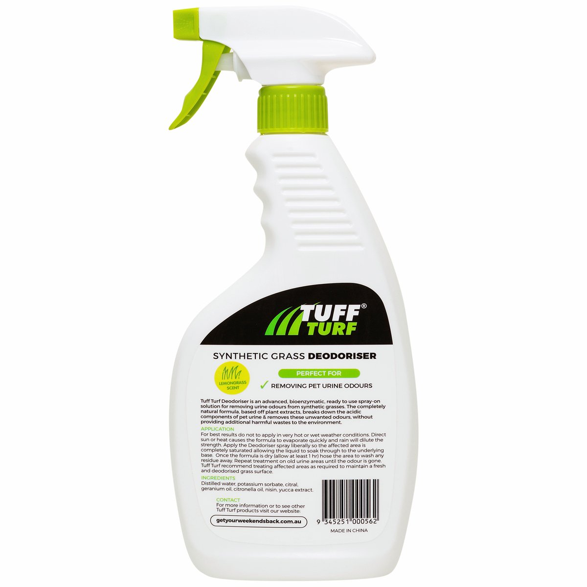 Tuff Turf 500ml Synthetic Grass Deodoriser Spray - Clear