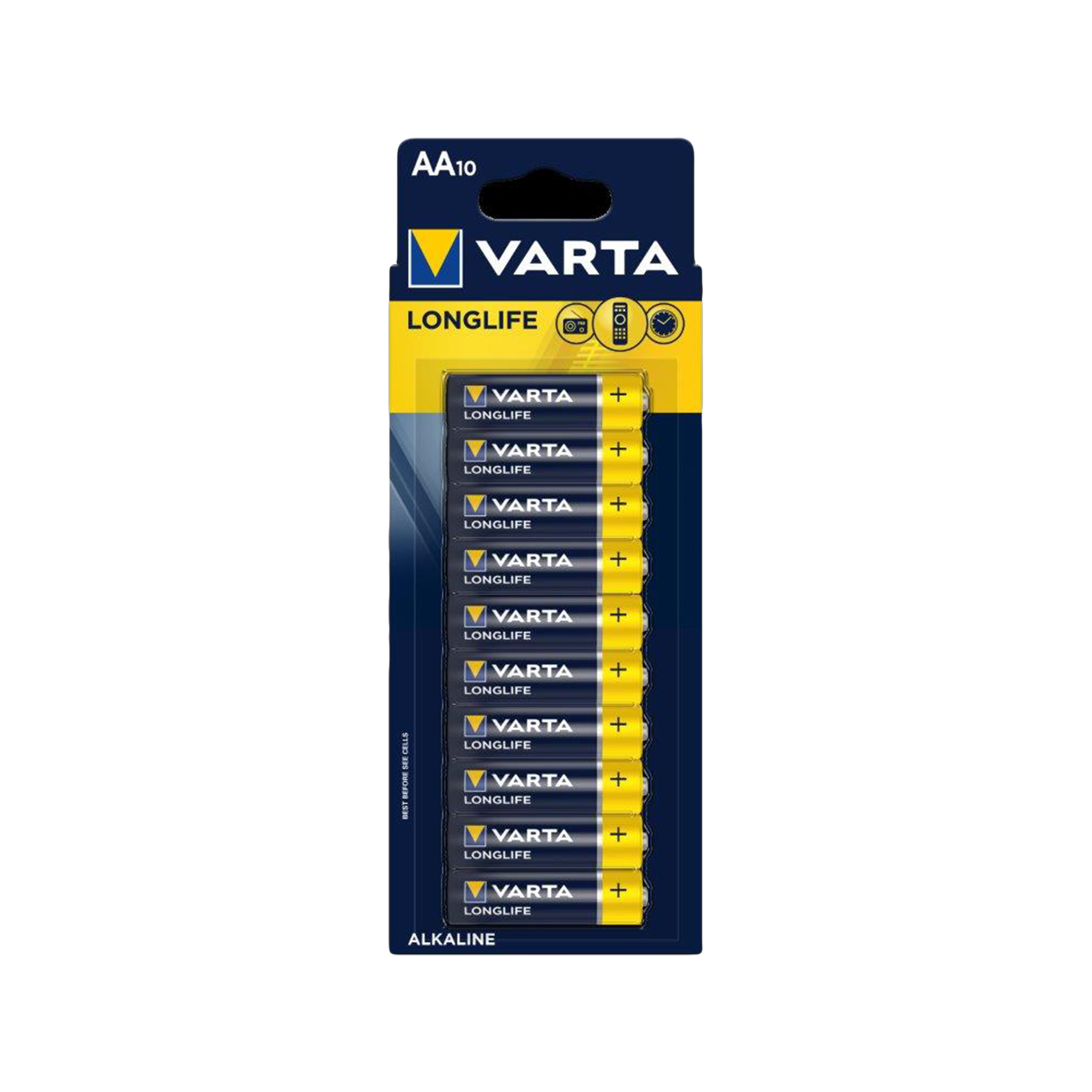 Varta AA Longlife Extra Alkaline Batteries 10 Pack Made in Germany