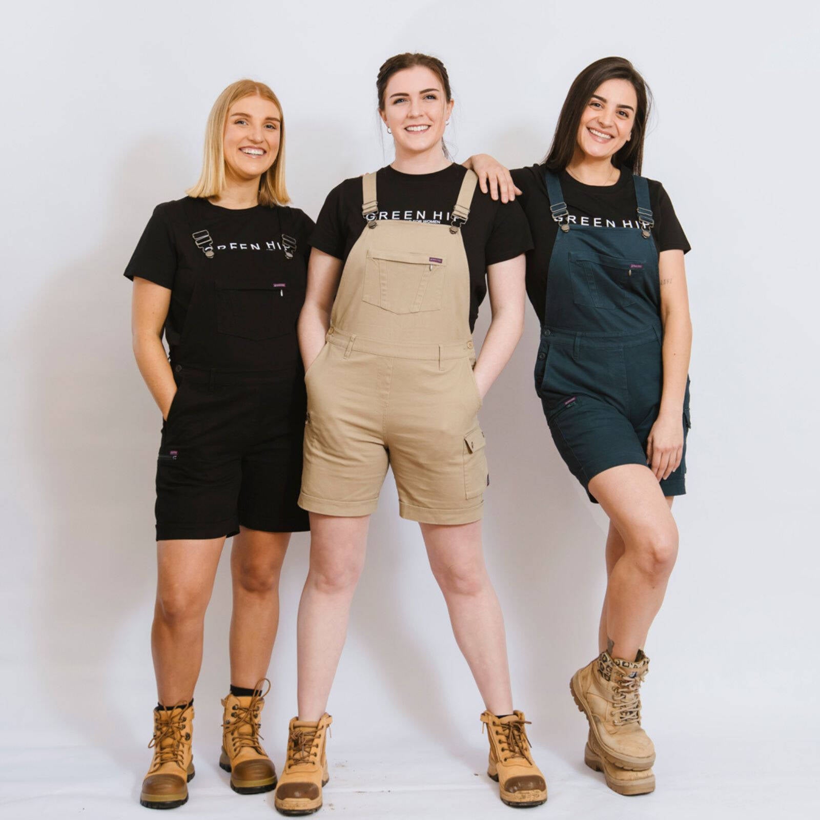 Green Hip All Women Gardener Shortalls Green Size 14 Women's Cotton