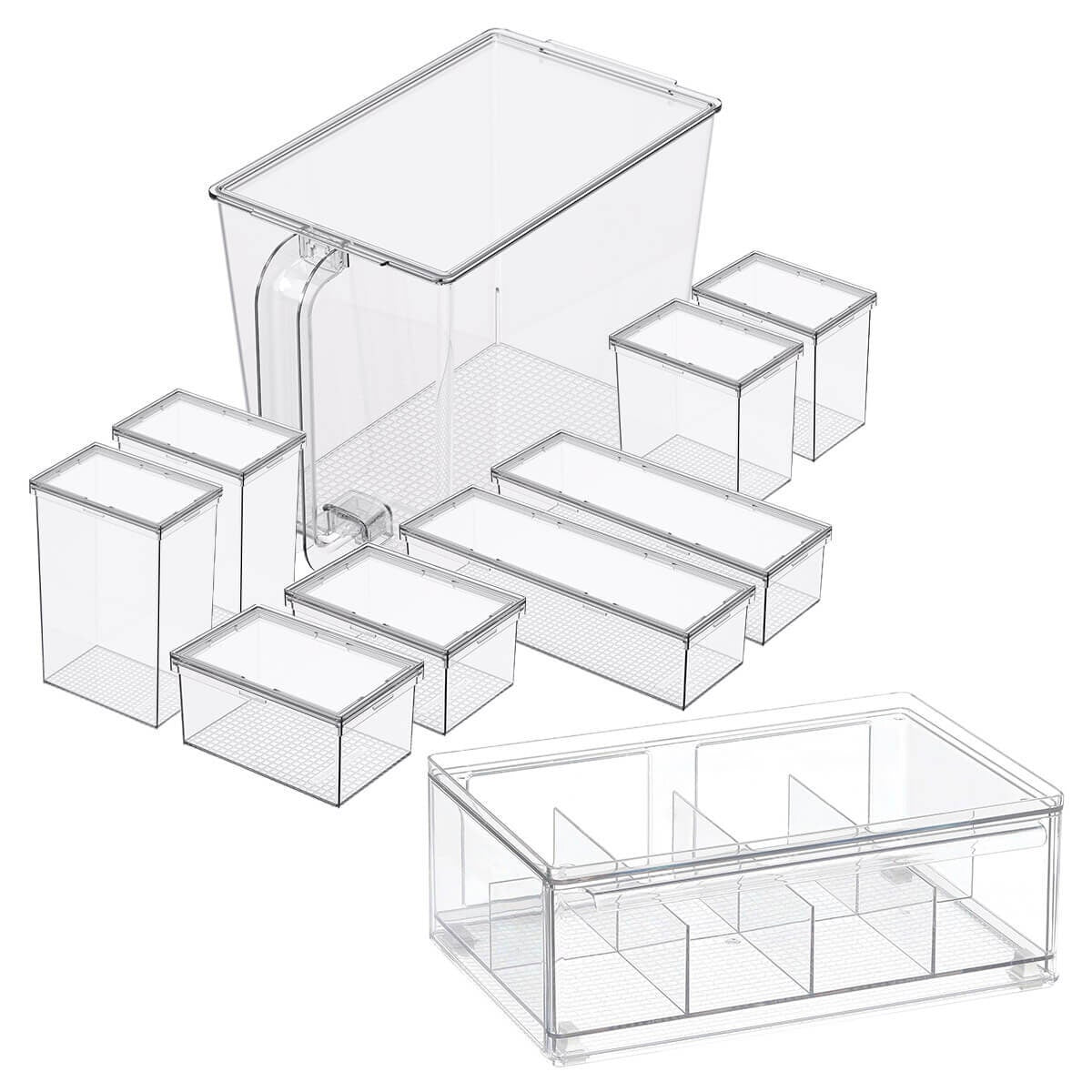 The Container Store 10 piece pantry pack 1 - Modular airtight canisters - Clear PET - VTCS-PANTRY-P1