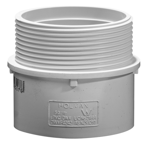 Holman 50mm Male PVC DWV Iron Connector, Underground Rated