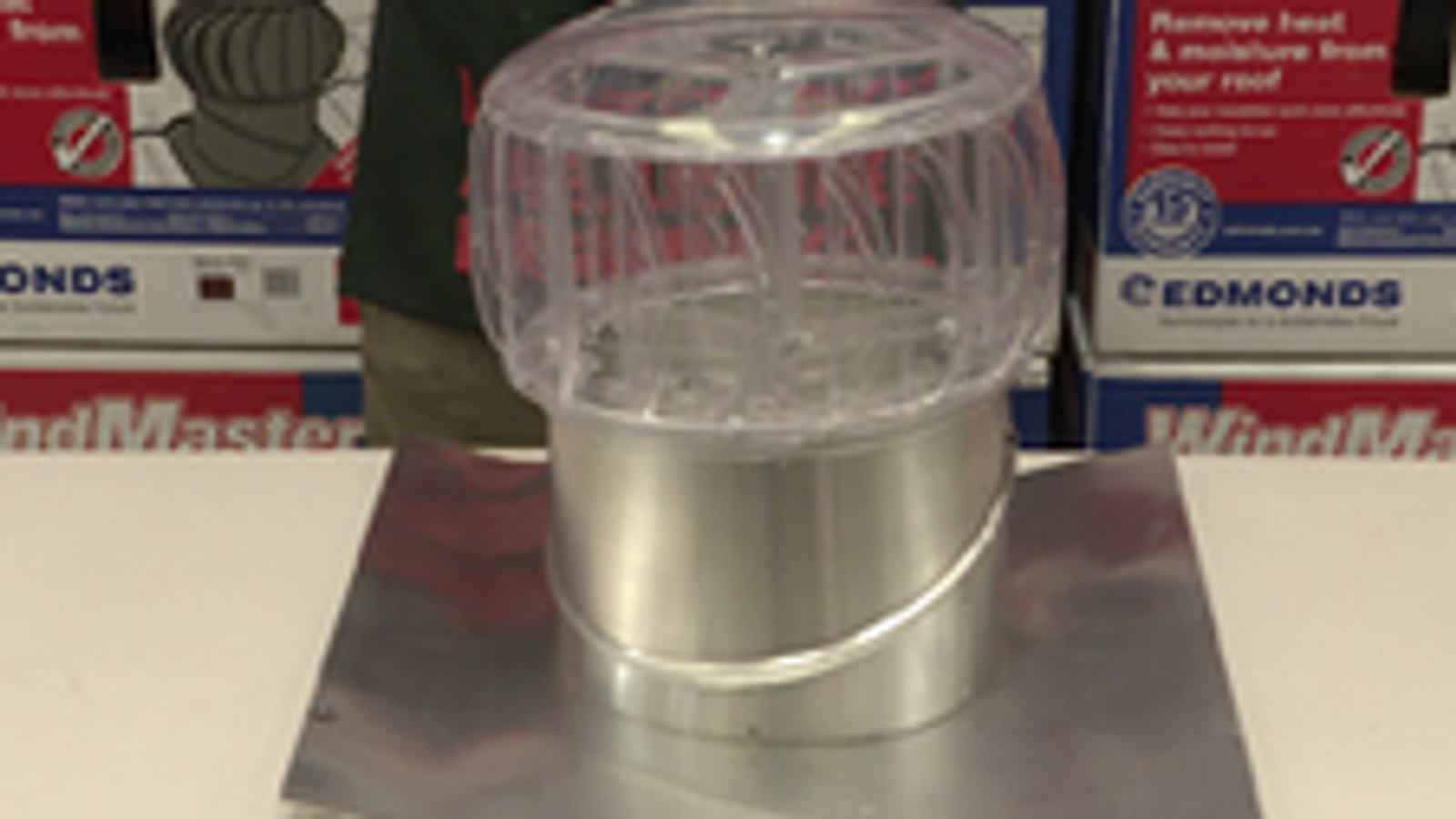 Bradford CSR TurboBeam 250mm Clear Roof Vent - Wind-Driven, UV Stable Polymer