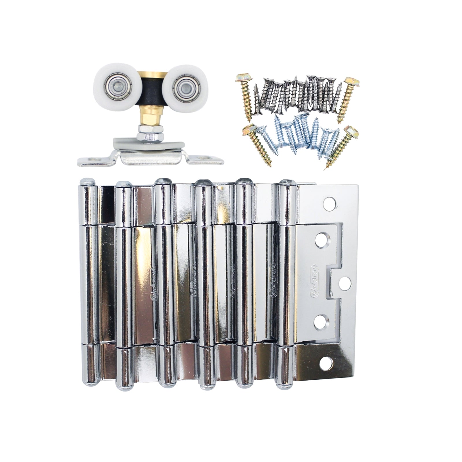 Cowdroy Chrome Plated Folding Door Track System Starter Pack