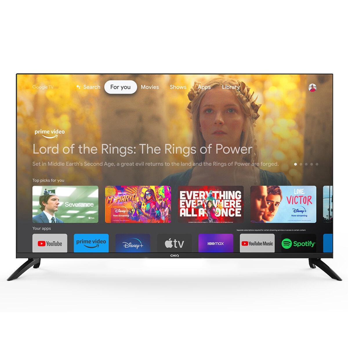 CHiQ 43 Inch LED 4K UHD Google TV - Chromecast Built-in, HDR10, 4 HDMI Ports, 5.0 Star - U43G7PG