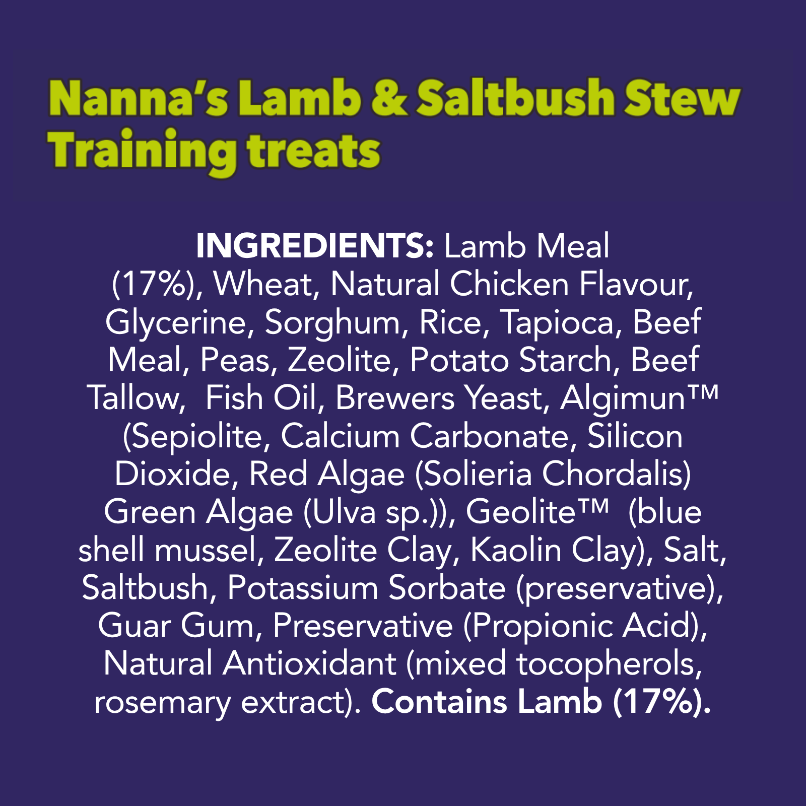 Bunji Native Superfoods Nanna's Lamb & Saltbush Stew Dog Treat 400g Australian Made