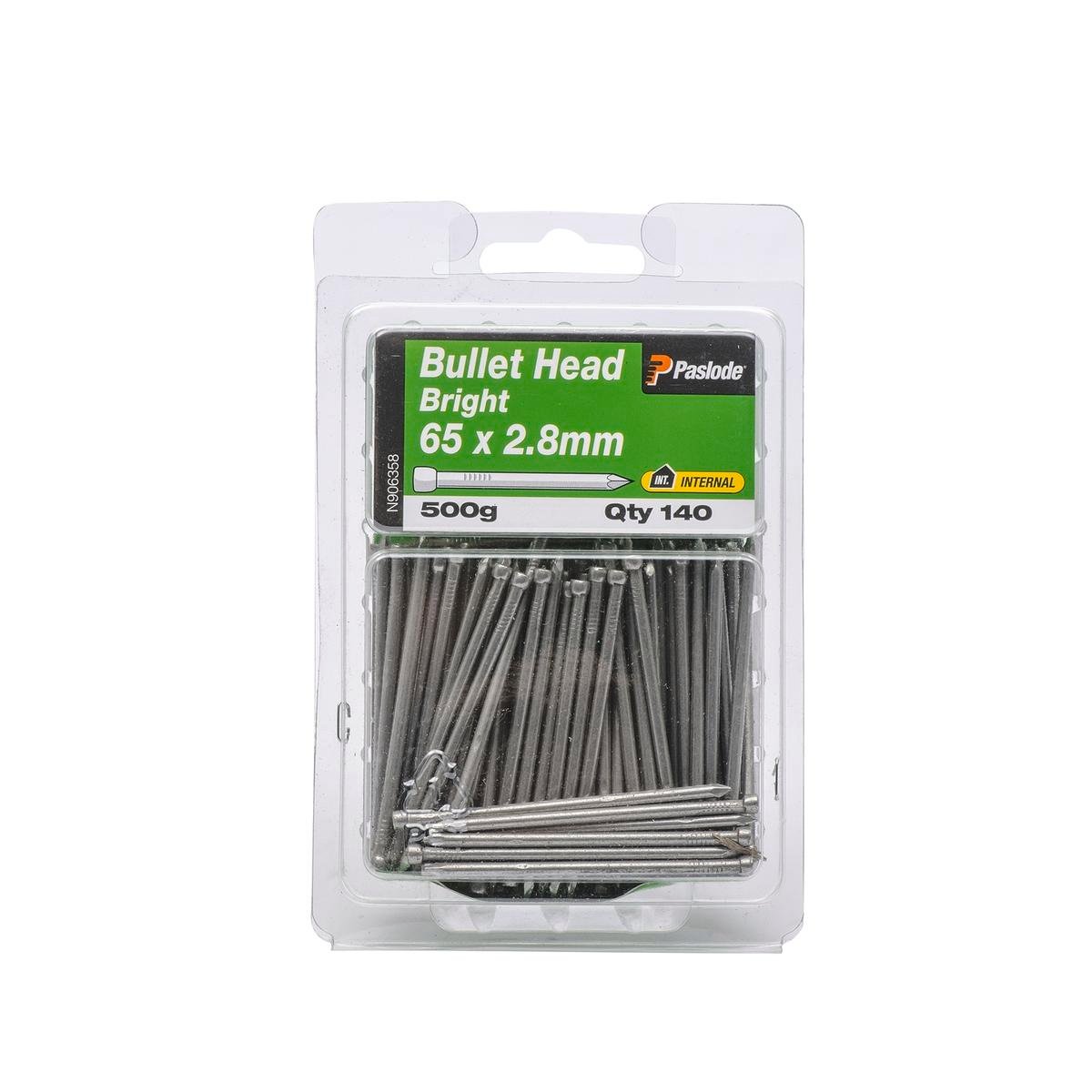 Paslode Bullet Head Nails 65 x 2.8mm Bright Steel 500g 140 Pack