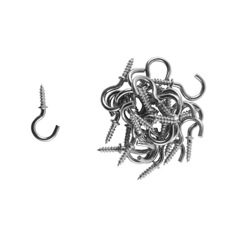 Everhang 8mm Zinc Plated Steel Cup Hooks - 25 Pack