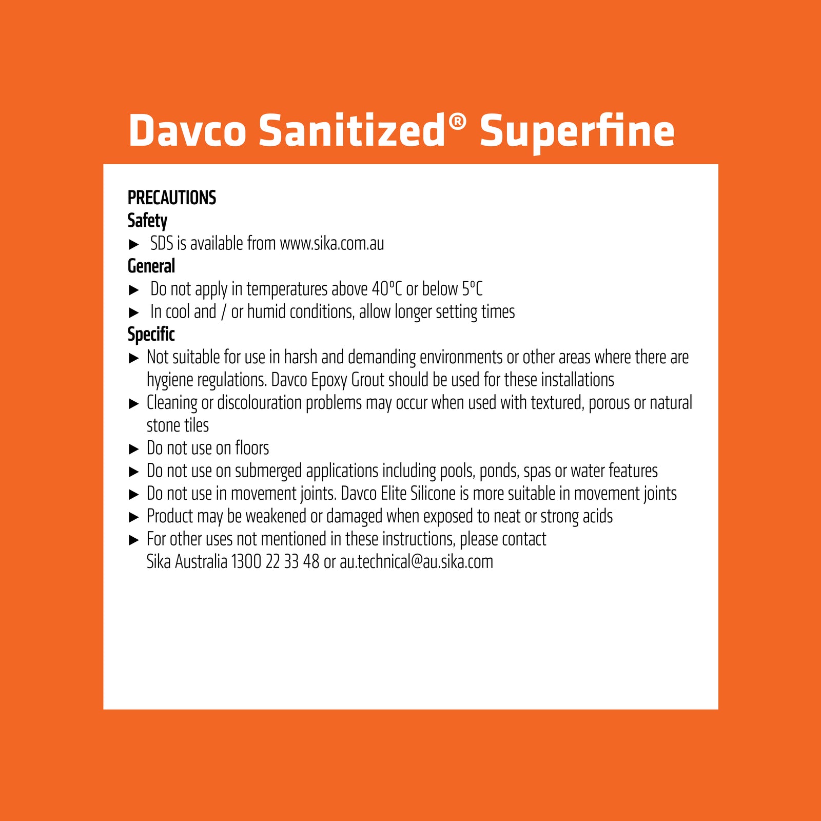 Davco 5kg Bright White Superfine Sanitised Grout - Wall, 1-3mm Joints