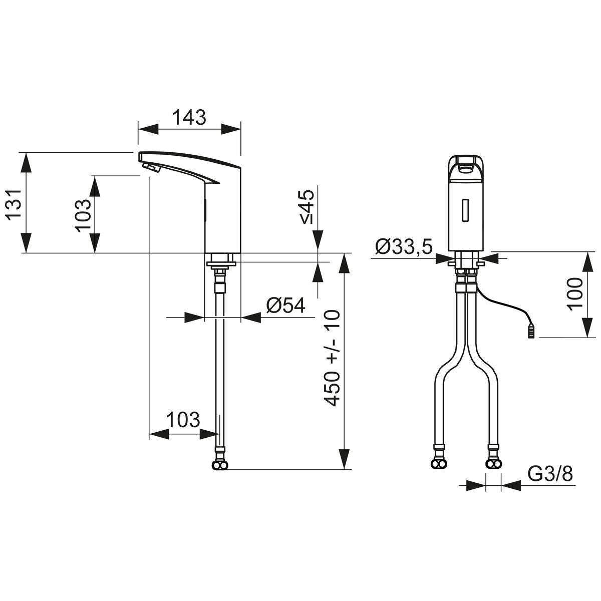Stiebel Eltron instant hot water heater with sensor tap - undersink installation - DEM6SENSORTAP