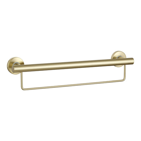 evekare 600mm Brushed Brass Towel Rail with Grab Rail Grade 304 Stainless Steel