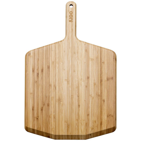 Ooni 16 Inch Bamboo Pizza Peel - 2-in-1 Prep and Serving Board - Tapered Edge - UU-P0B900