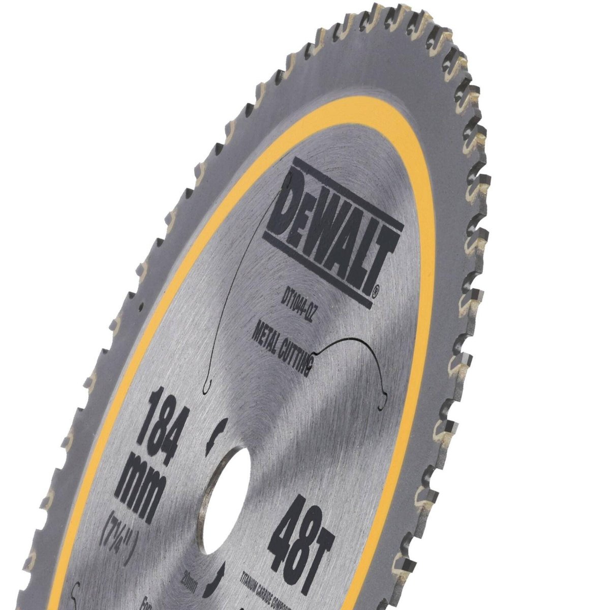 DeWALT 184mm 48T Mild Steel Metal Cutting Circular Saw Blade DT1044-QZ - 20mm Arbor