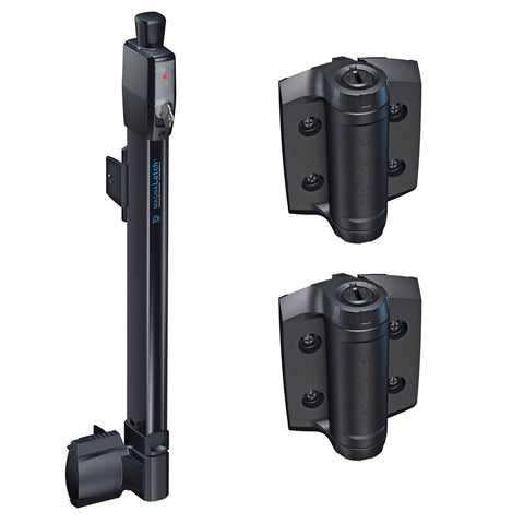 D&D Technologies MagnaLatch Pool Gate Safety Kit with TruClose Hinges, Black, Top Pull Series 3