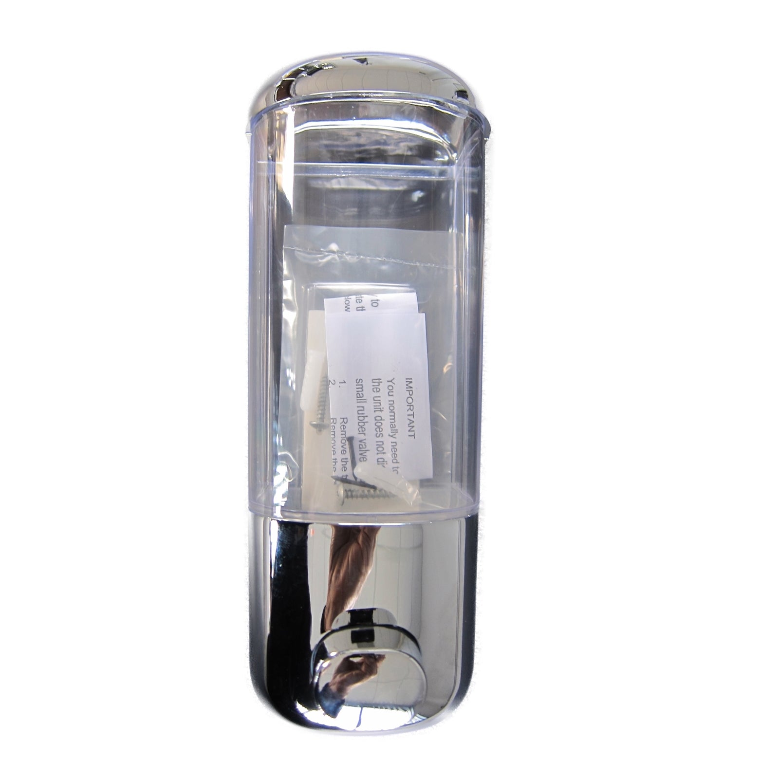 Handi Homes Single Liquid Soap Dispenser 500ml Chrome/Clear Wall Mount
