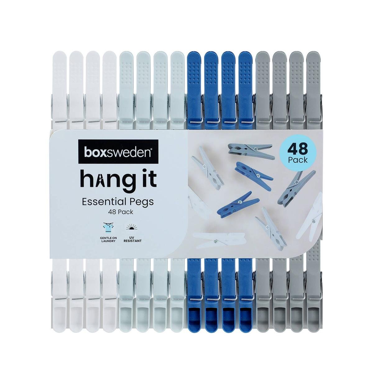 Boxsweden Essential Pegs 48 Pack - Durable UV Resistant Laundry Pegs 235mm - SuperSaverAU - view 1