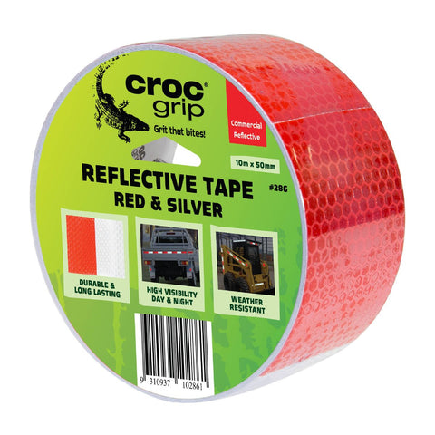 Croc Grip Reflective Safety Tape - 10m x 50mm - UV Resistant - High Visibility - SuperSaverAU - view 1