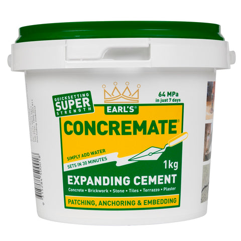 Earl's 1kg Concremate Expanding Cement Powder for Crack Repairs