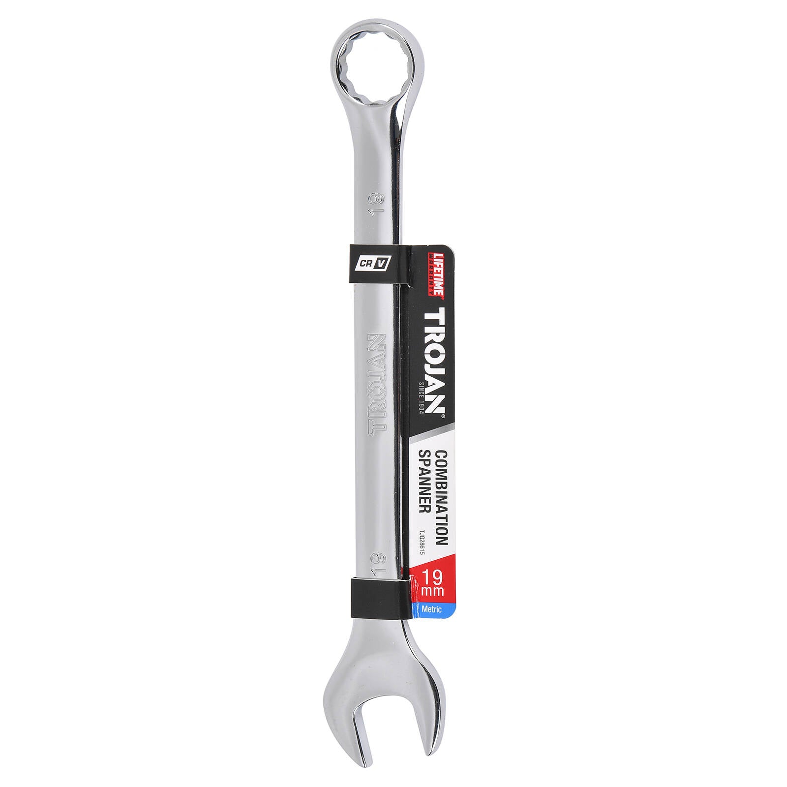 Trojan 19mm Combination Spanner, Chrome Vanadium 12 Point Ring End