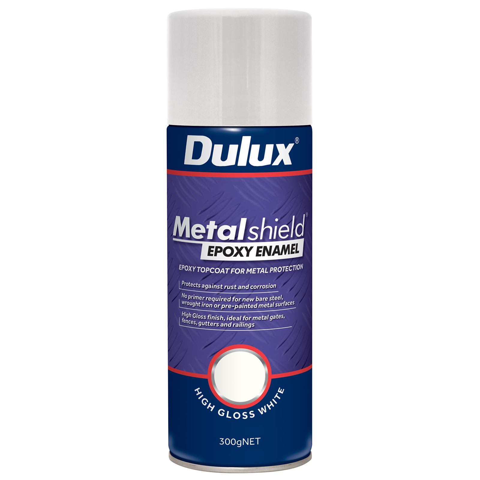 Dulux 300g Metalshield Epoxy Enamel Gloss Spray Paint White
