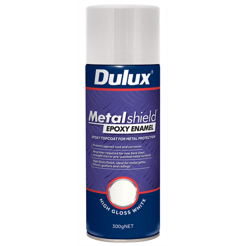 Dulux 300g Metalshield Epoxy Enamel Gloss Spray Paint White