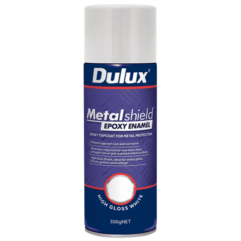 Dulux 300g Metalshield Epoxy Enamel Gloss Spray Paint White
