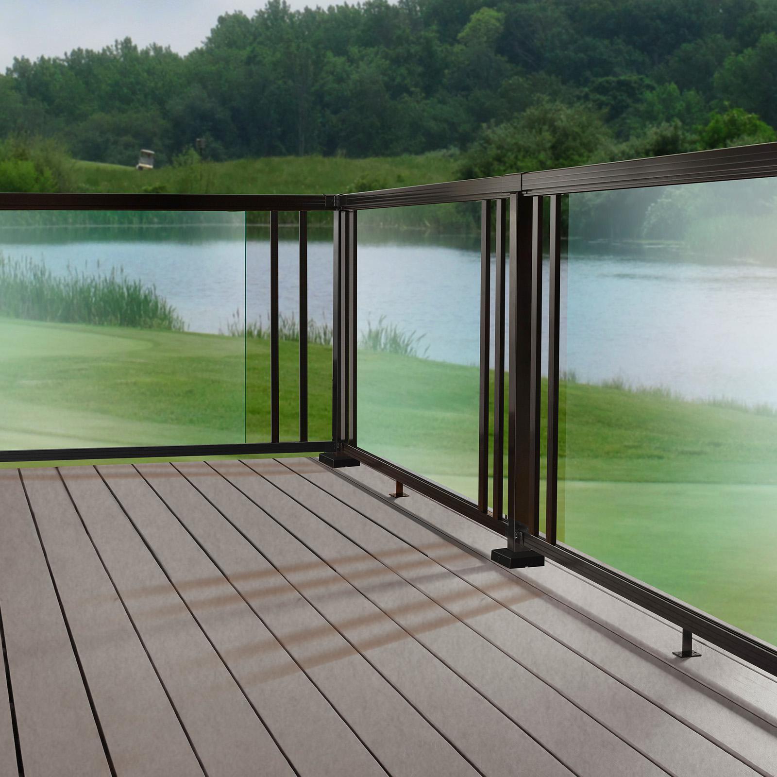Peak Black Aluminium Deck Balustrade Post Base Cover, 90mm, Prefinished