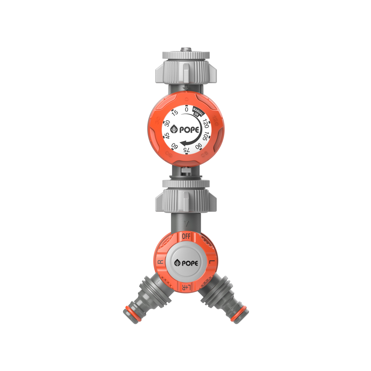 Pope 2 Hour Manual Tap Timer with 2 Way Tap Outlet, Battery-Free