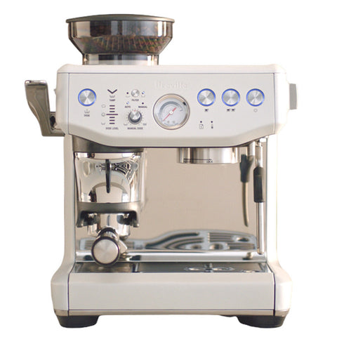 Breville Barista Express Impress Coffee Machine - Assisted Tamping, Sea Salt White - BES876SST4IAN1
