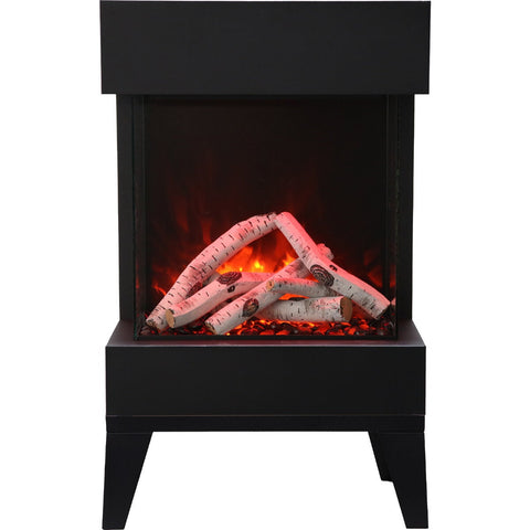 Amantii The Cube electric fireplace - 1500W, remote control, log set, black with glass front - CUBE-2025LEGS