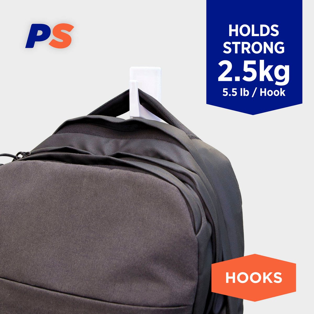Permastik Extra Large Utility Hooks - 2 Pack - Plastic - Damage-Free - SuperSaverAU - view 2