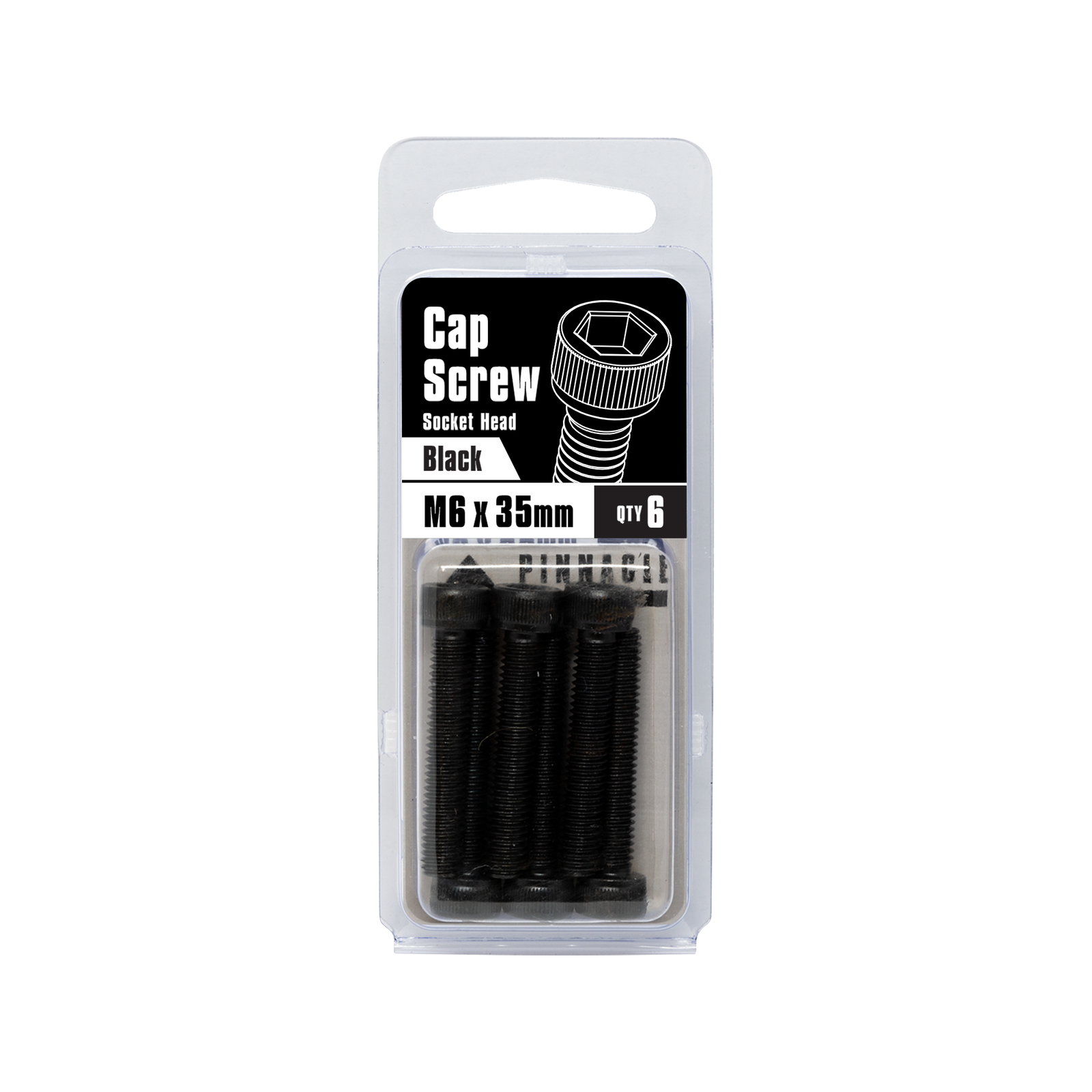 Pinnacle M6 x 35mm Steel Black Oxide Socket Head Cap Screw 6 Pack