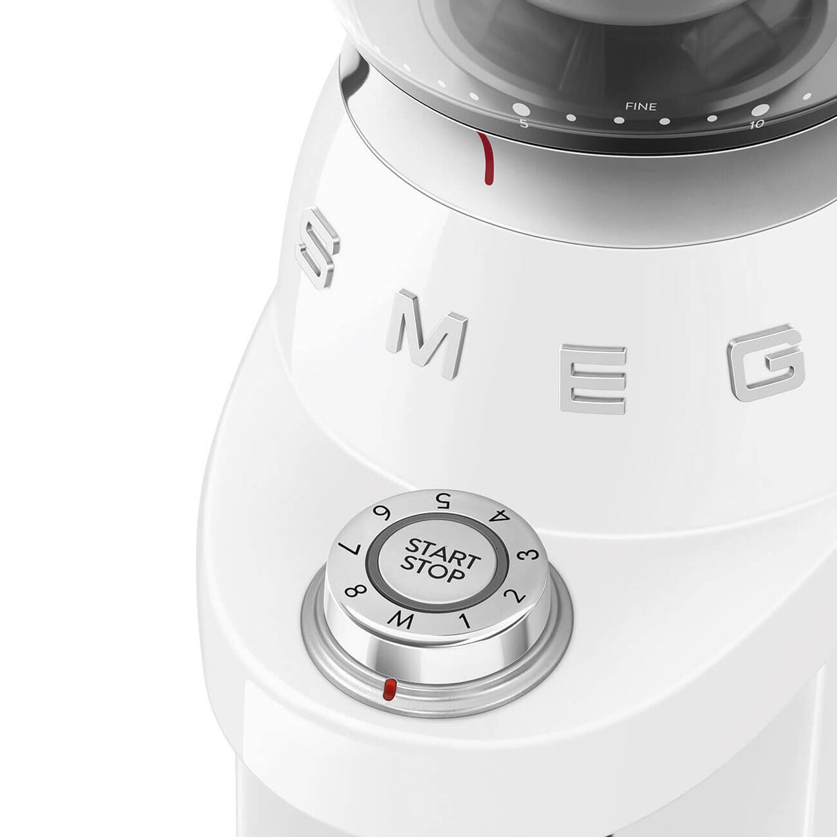 Smeg 50's retro style coffee grinder - white - 240g bean hopper - 50 grinding steps - CGF03WHAU