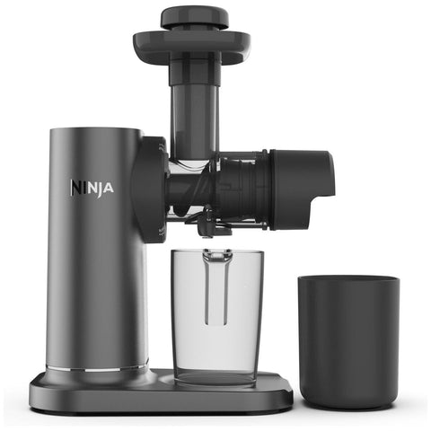 Ninja NeverClog cold press slow juicer - 150W motor, two pulp filters, compact grey design - JC151