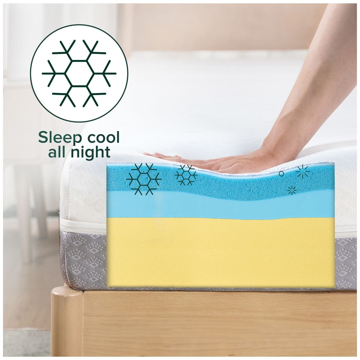 Zinus king single memory foam mattress - cooling gel foam, two-sided, removable zip cover - AU-MFGN11ZC-07B