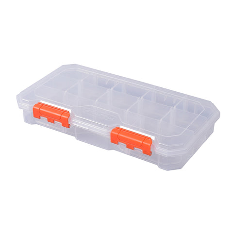 Tactix 13 Compartment Storage Box Transparent Polypropylene Removable Dividers Stackable