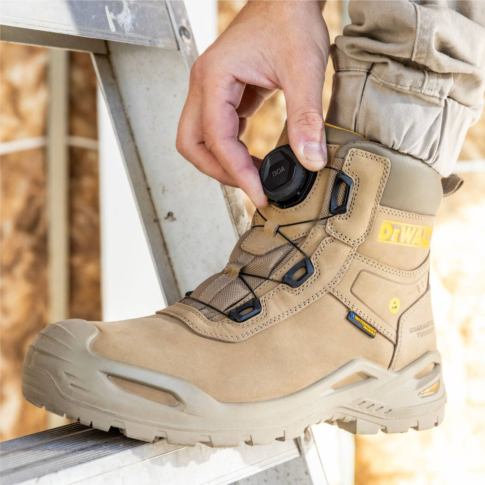 DeWALT Stone Lander BOA Composite Toe Safety Work Boot Size 11 - Water Resistant Nubuck, SRC