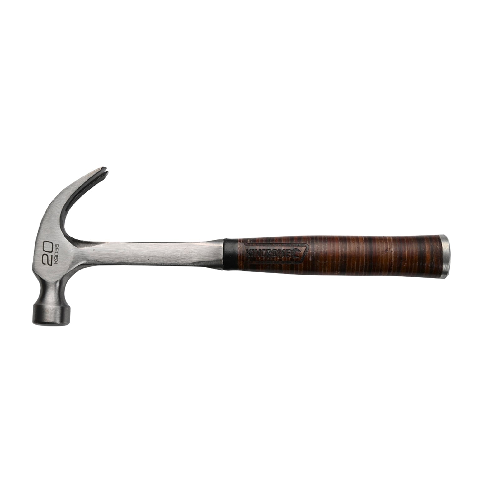 Kincrome 20oz Drop Forged Steel Leather Handle Claw Hammer Brown