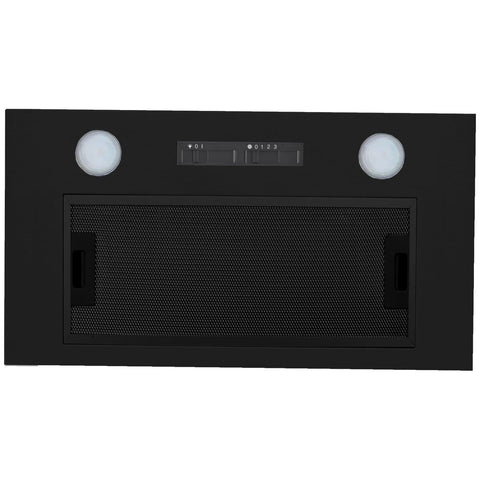 Omega 52cm Undermount Rangehood - Matt Black - 683m³/h - Dual 3W LED - Slider Switch - ORU52MB