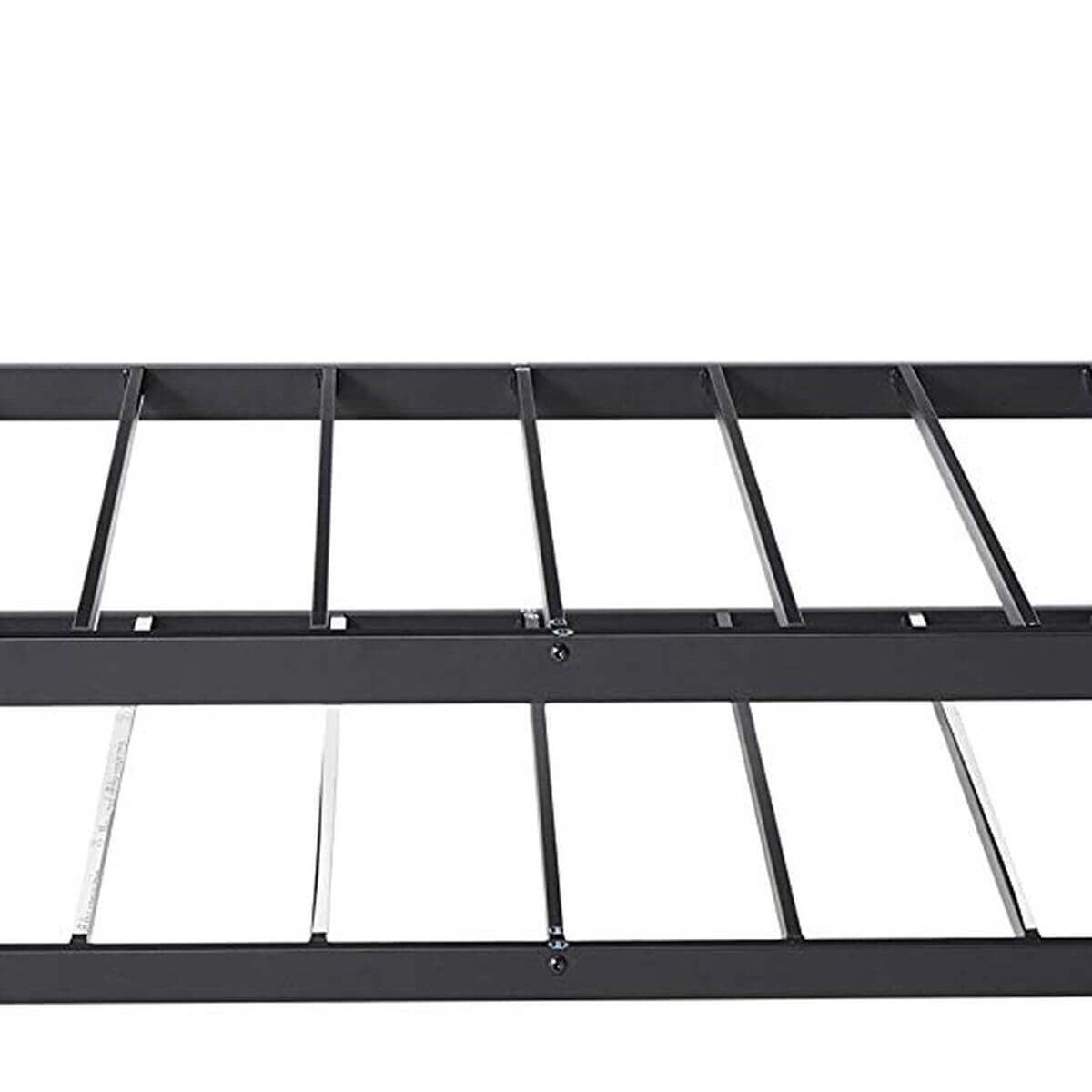 Zinus Ironline Single trundle bed frame set - black steel, daybed with hidden trundle - AU-IRDBS-39