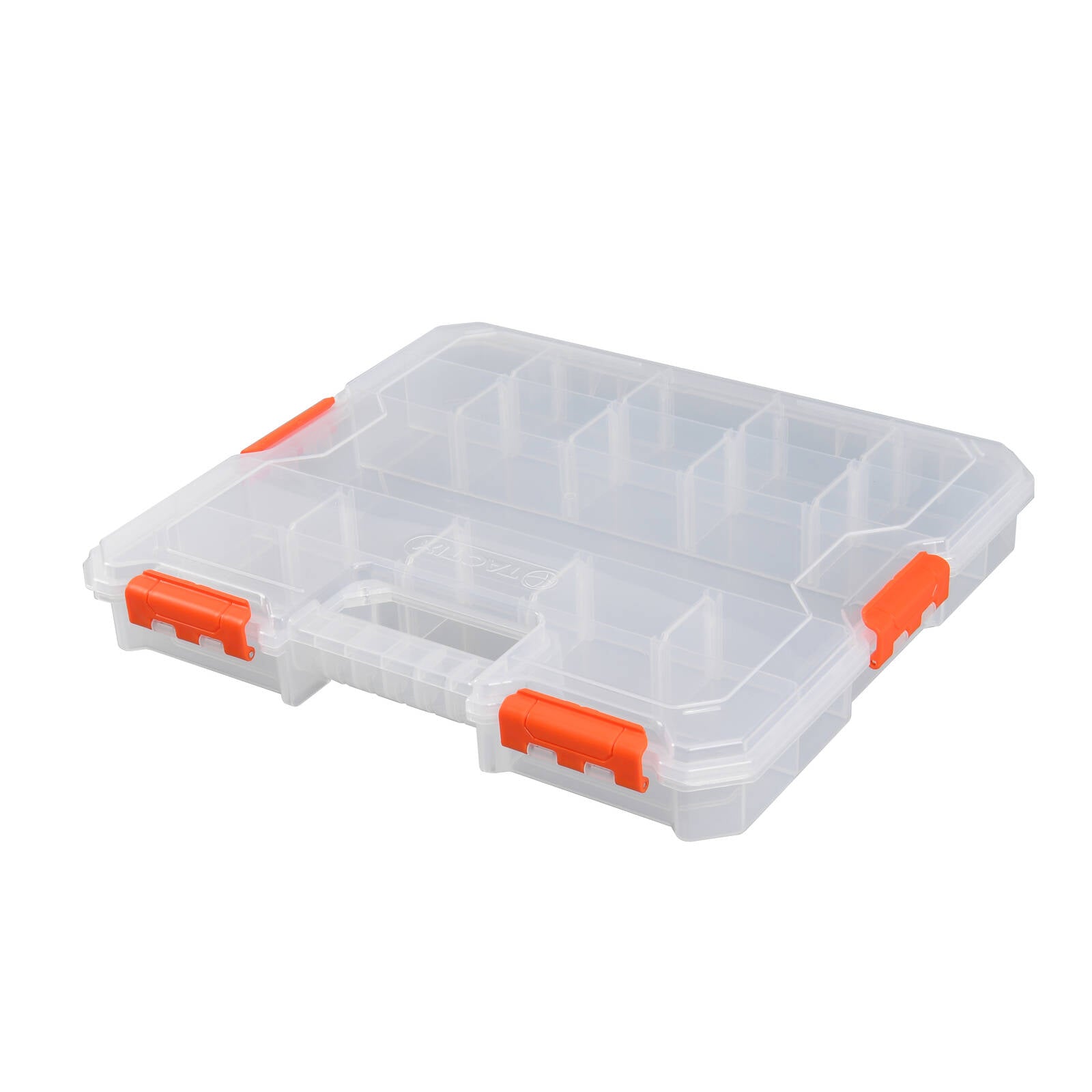 Tactix 18 Compartment Storage Box with Removable Dividers - Clear Organiser