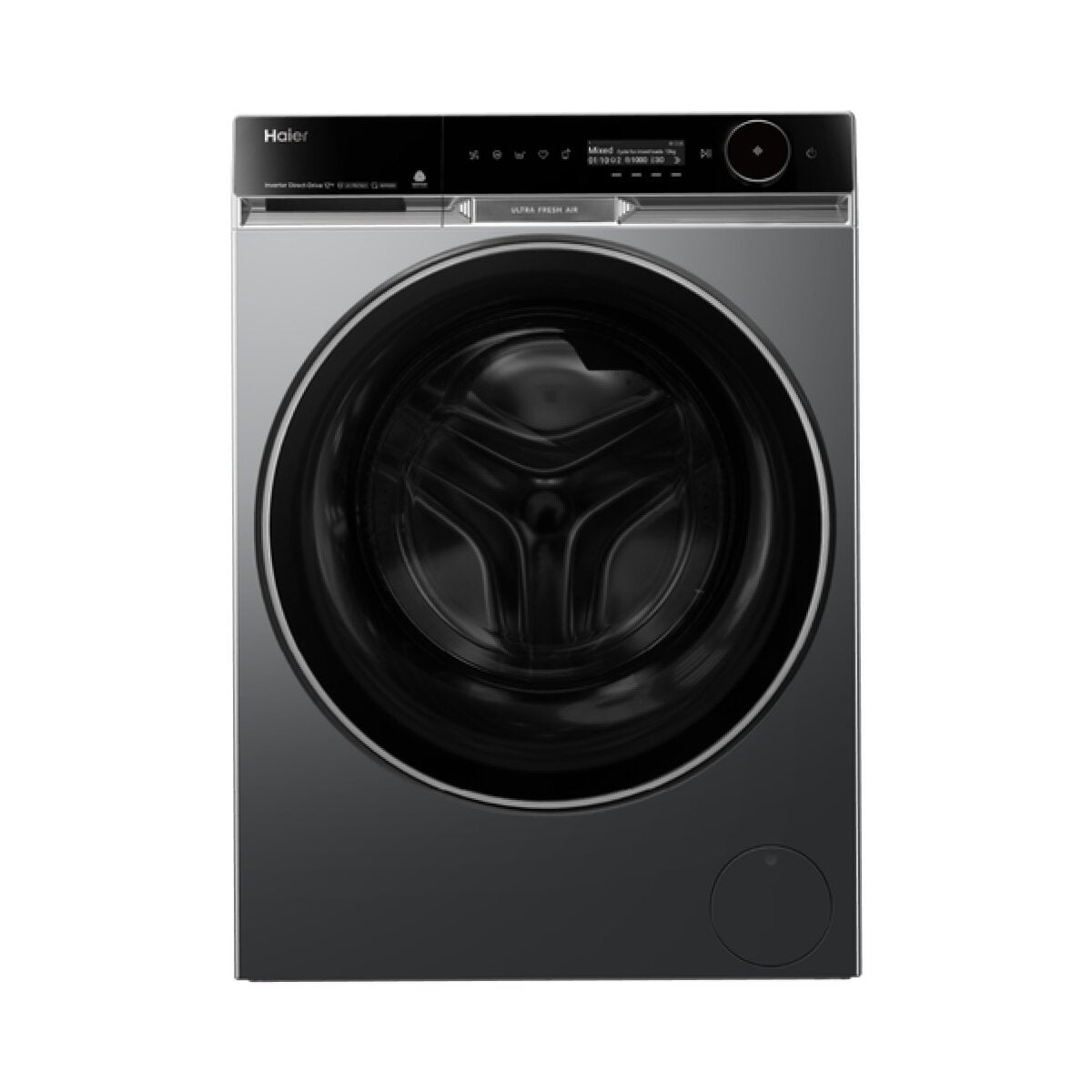 Haier 600 Series 12kg Front Load Washer & 10kg Heat Pump Dryer - Black - Steam Care - HWF12PXB2HDHP10PXB1