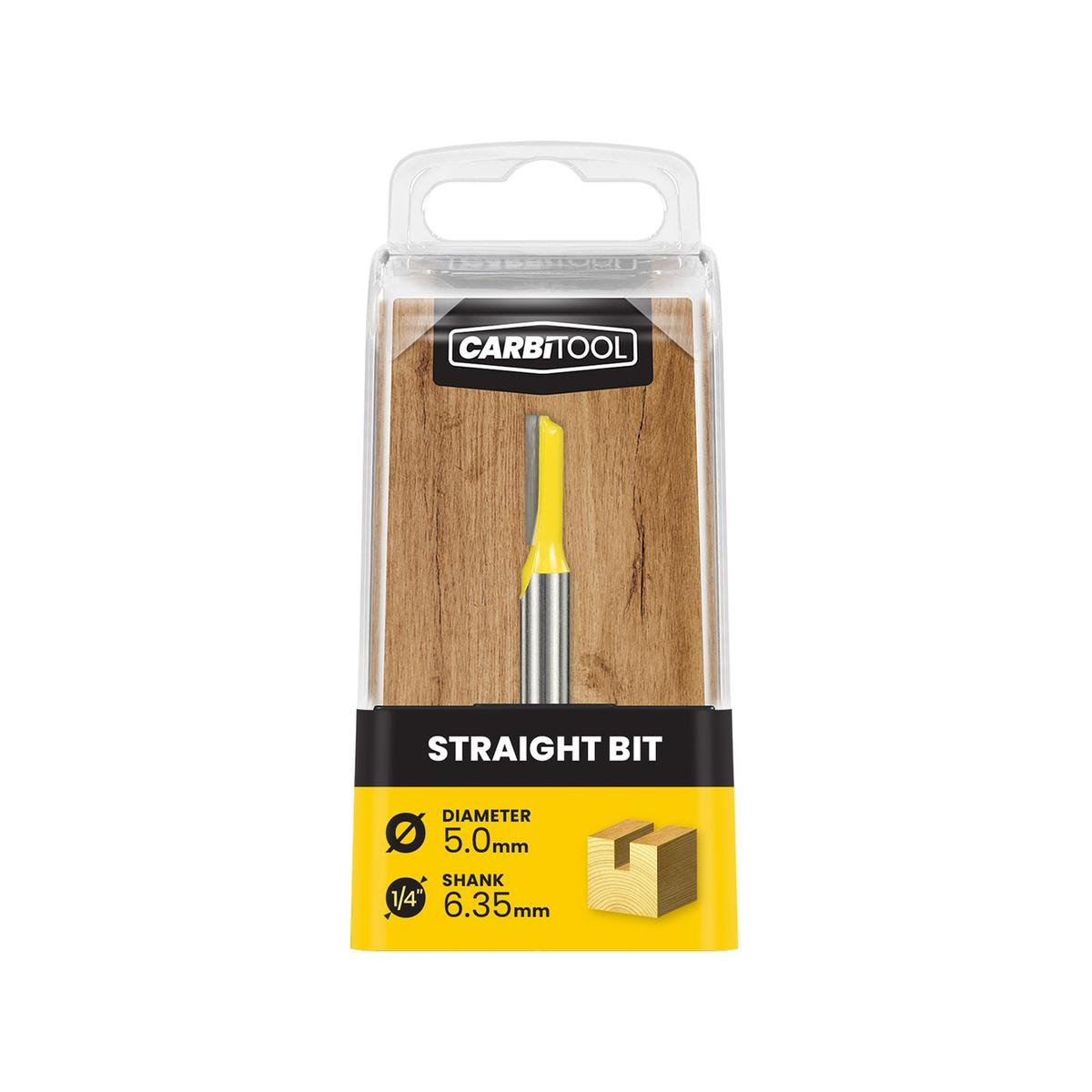 Carbitool 5.0mm TCT Straight Router Bit, Double Flute