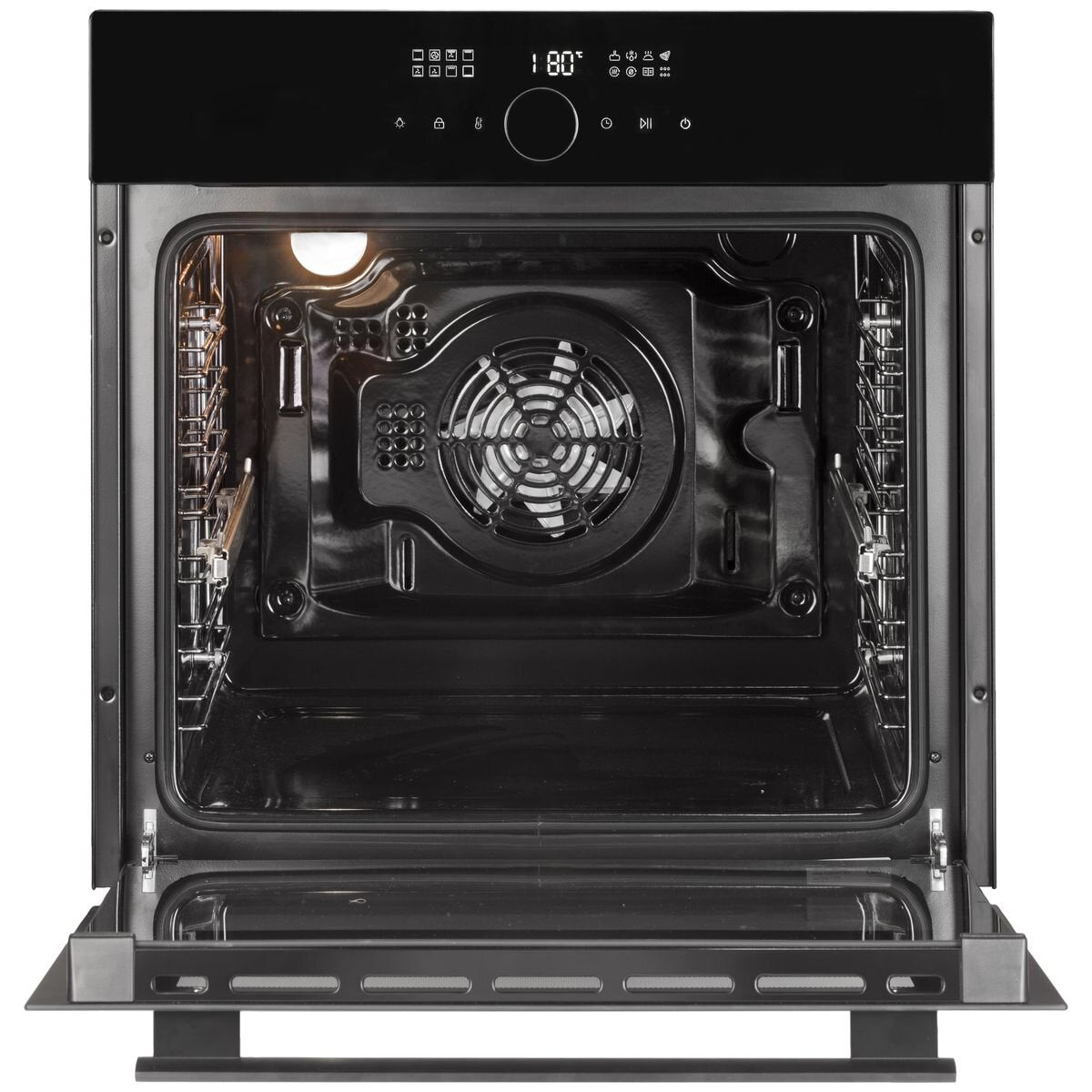 Artusi 60cm Electric Built-In Air Fry Oven - 76L, Black Glass, 12 Functions, Triple Glazed - CAO611B