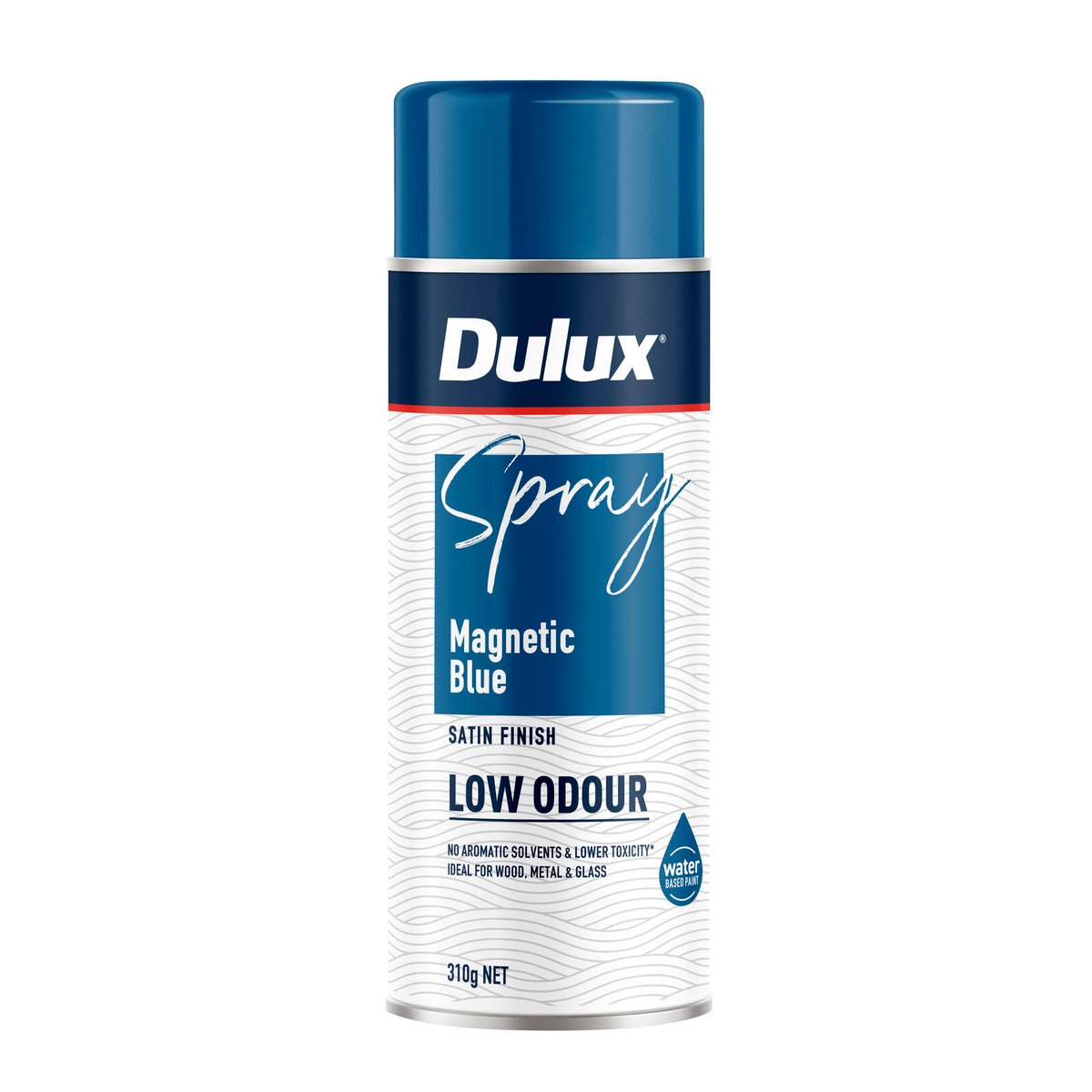 Dulux 310g Magnetic Blue Satin Low Odour Spray Paint, Satin Blue, Indoor & Outdoor
