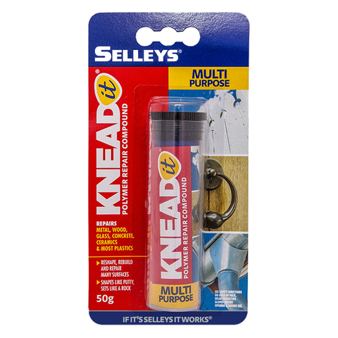 Selleys Knead It Multi Purpose Epoxy Putty 50g - Dries Grey for Indoor & Outdoor Repairs
