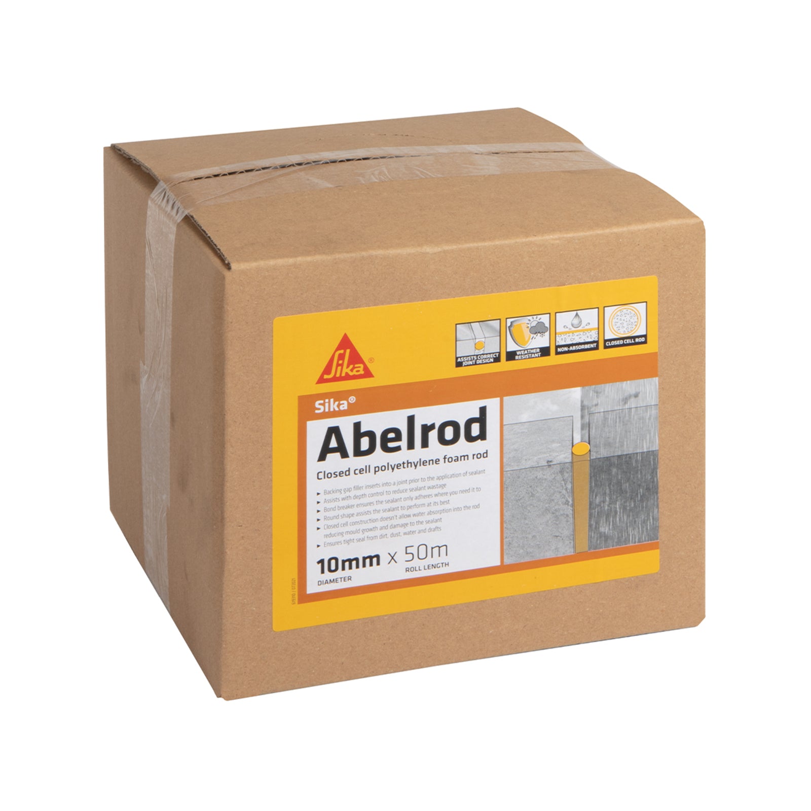 Sika Abelrod Gap Filler Polyethylene Foam Rod 10mm x 50m White