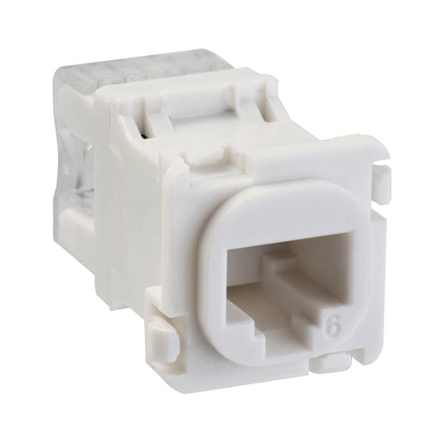 DETA CAT6 RJ45 Ethernet Grid Plate Insert White Plastic and Metal Indoor
