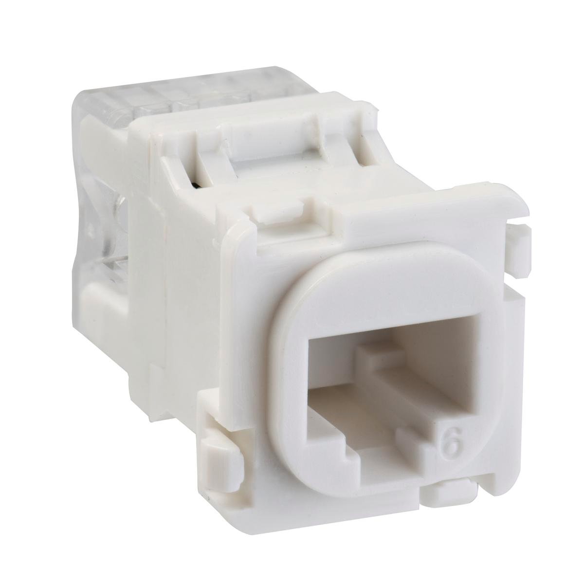 DETA CAT6 RJ45 Ethernet Grid Plate Insert White Plastic and Metal Indoor