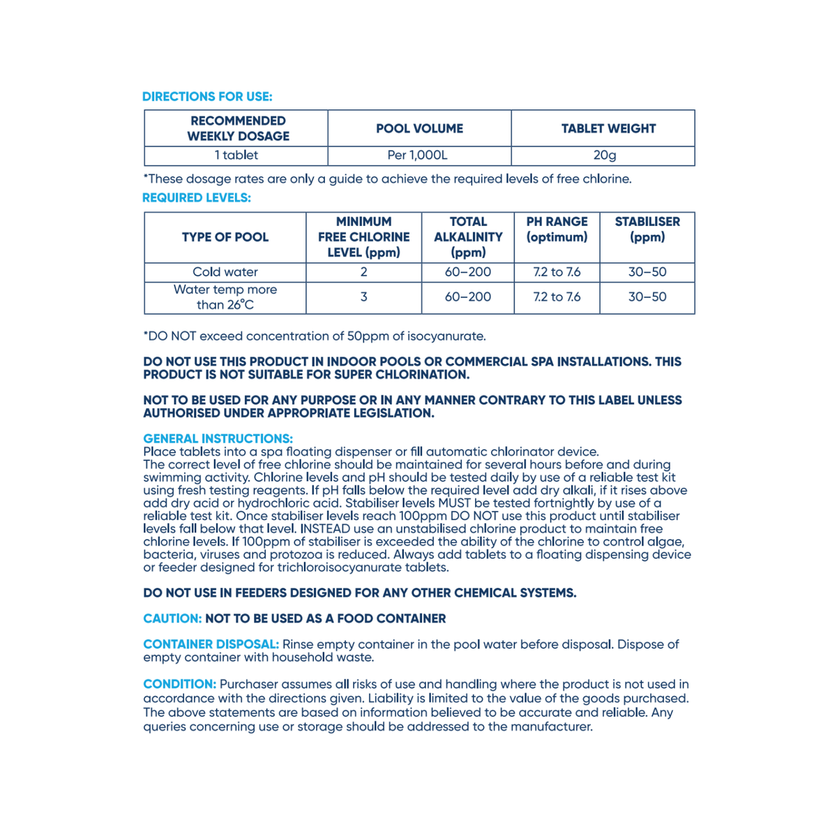 Hy-Clor 600g Li'l Pools Chemical Tablets