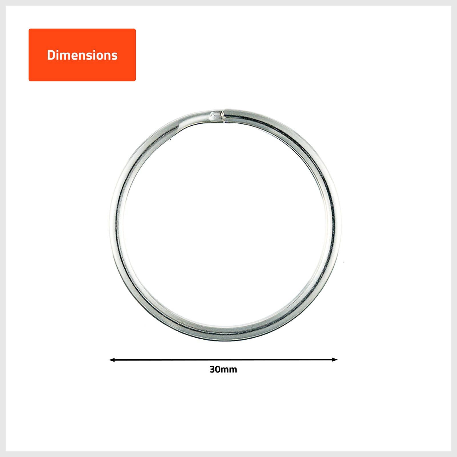 Taskmaster 30mm Steel Key Rings, 100 Pack